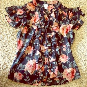 Floral Converse blouse size medium